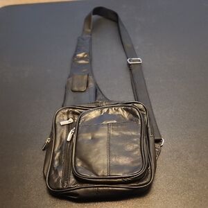 Black Leather Crossbody Bag
